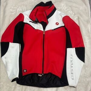 Castelli Men's Red and Black Cycling Jacket
